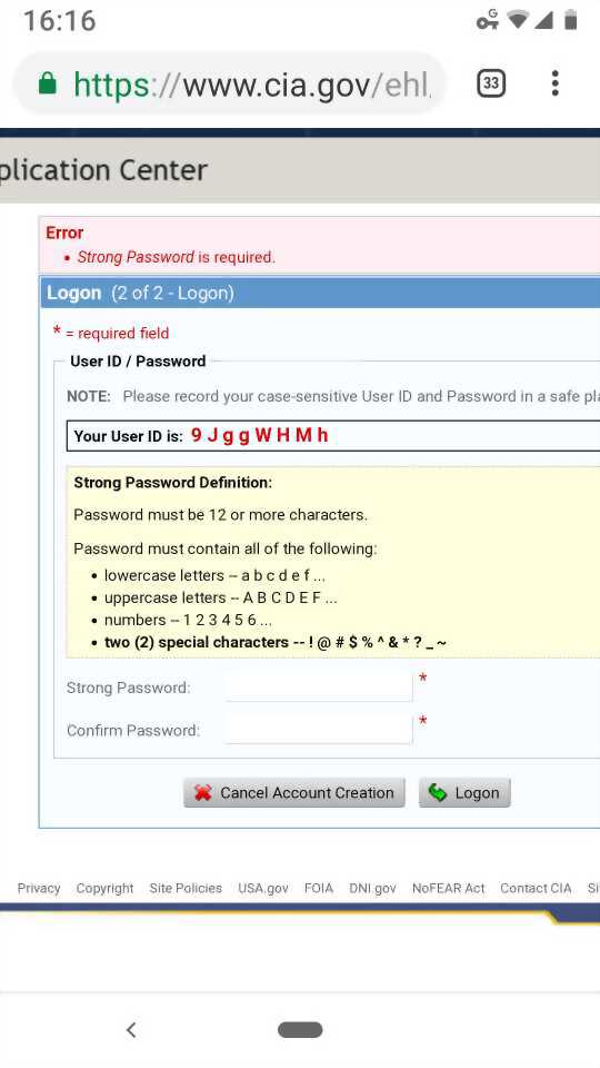 CIA password